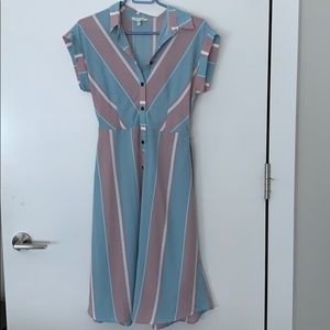 Button down knee length dress